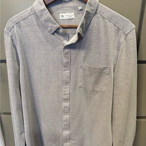 7 Diamonds Light Gray Casual Button Down Shirt